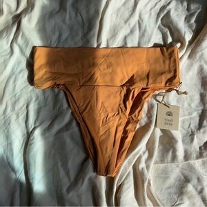 Free People x Toast Swim Signature Banded High-Waisted Bikini Bottoms NEW